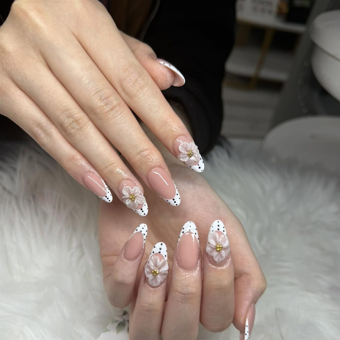 French tips & 3D flowers 1